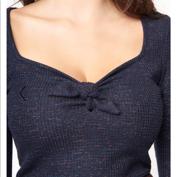 Unique Vintage Navy Blue Tweed Maxine Top - Picture 3 of 8